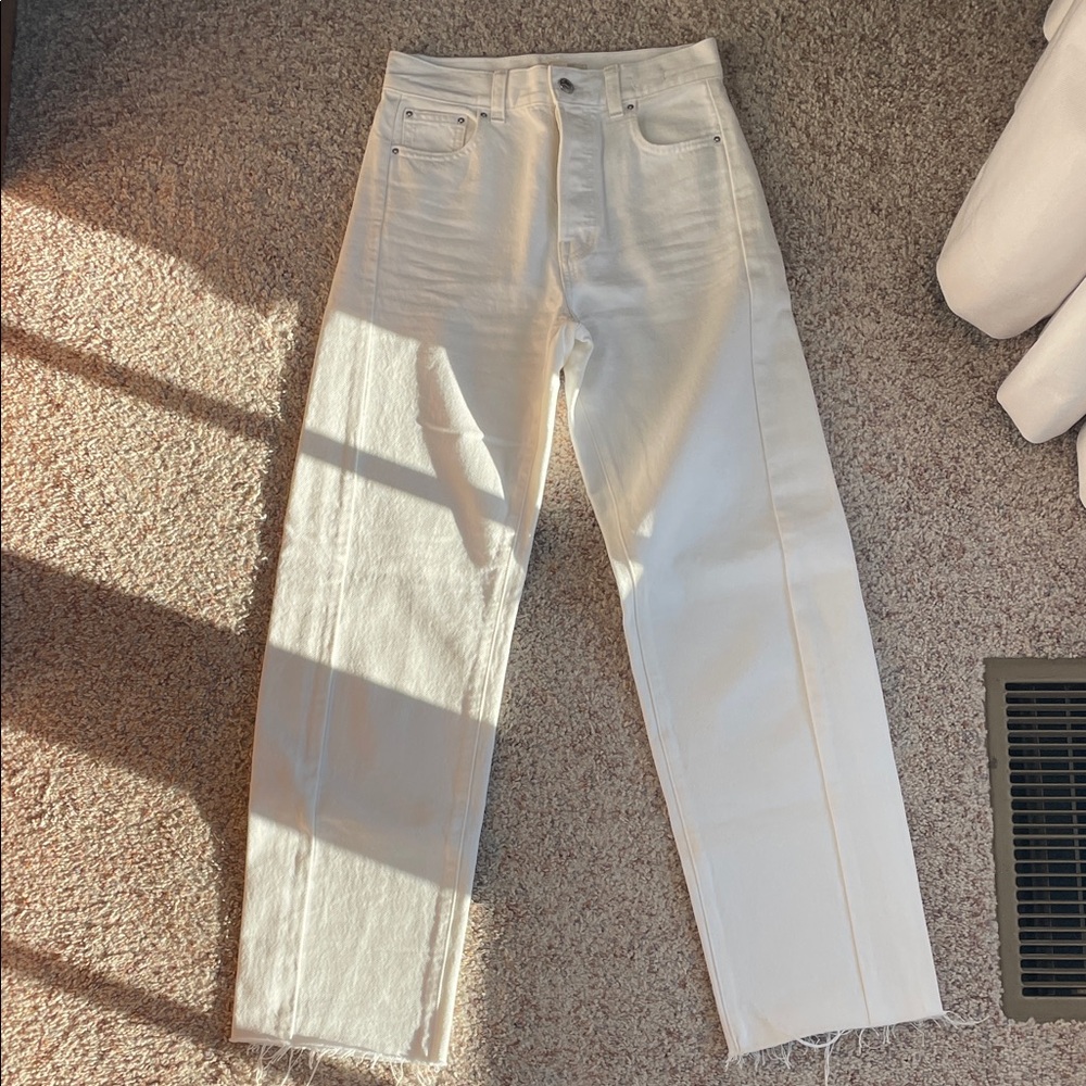 Madewell Tall Pieced Barrel Jeans 23T White